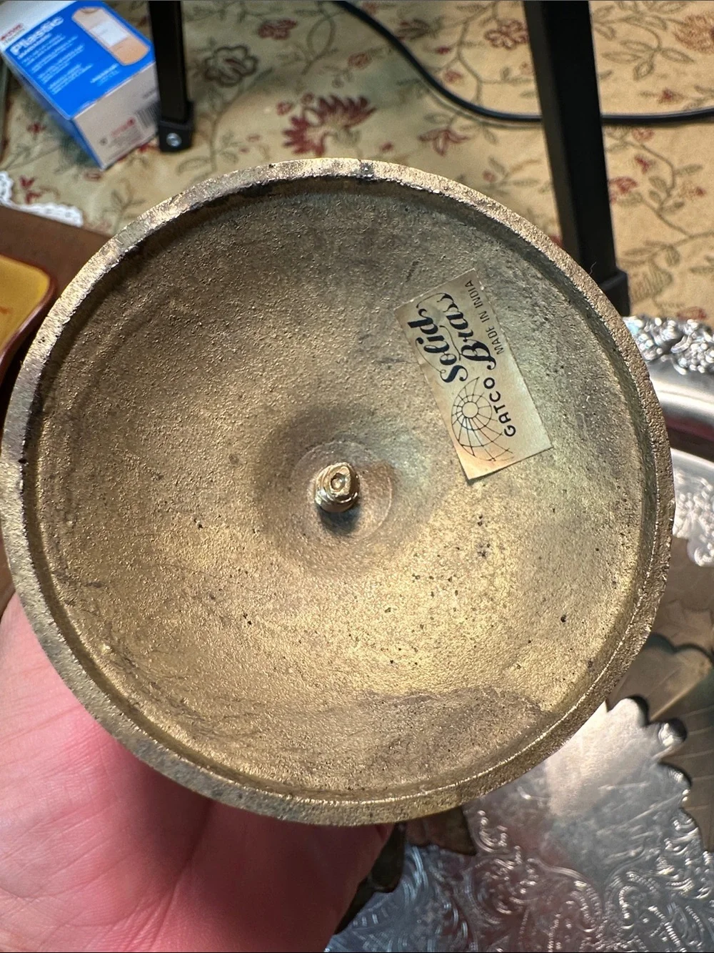 Antique-Style Brass Candle Holders Set in Aged Brass Finish